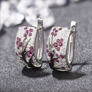 Dazzling 925 Sterling Silver Pink Cherry Blossom